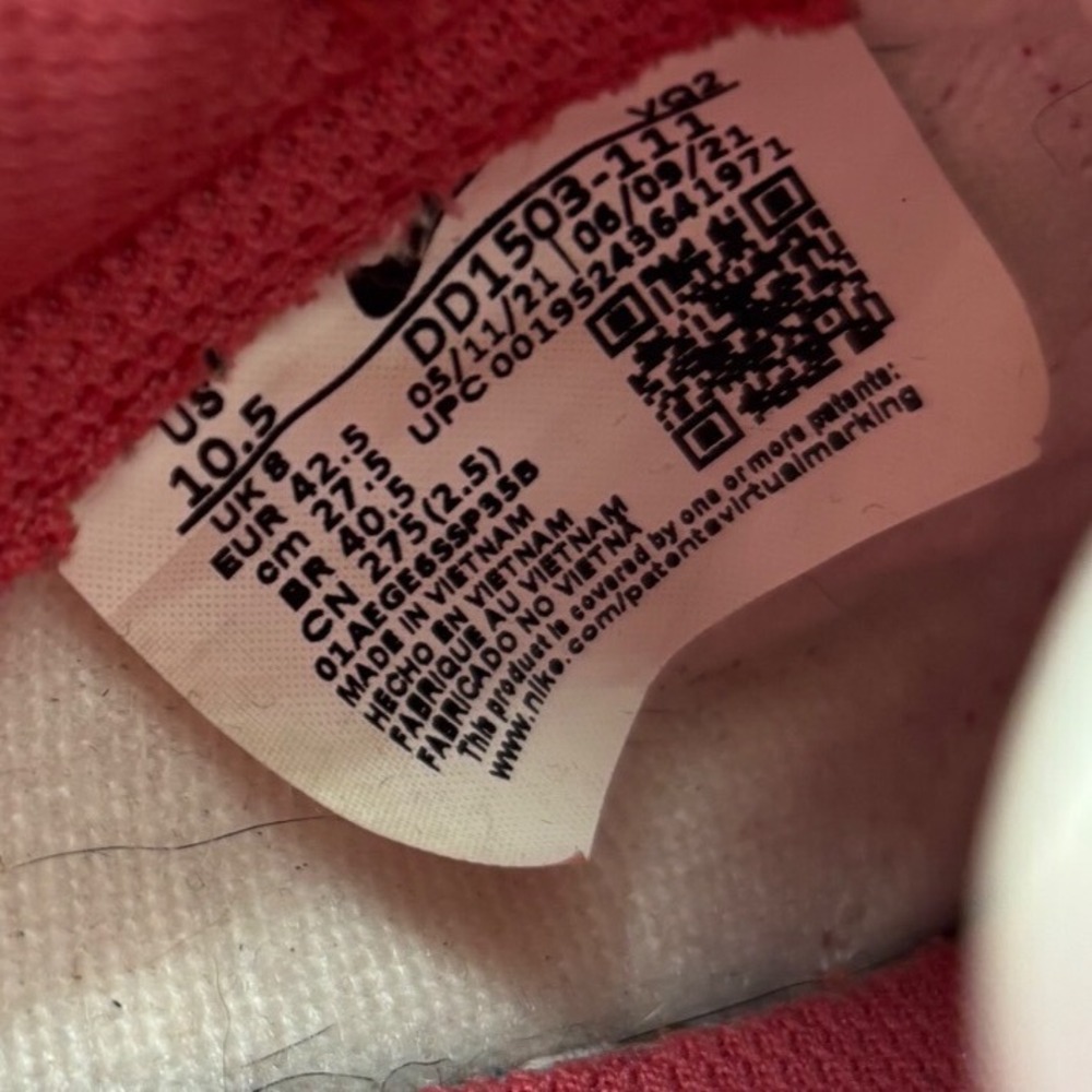 Nike Dunk Low Pink White Womens Size 10.5 Sneakers - Picture 2 of 4